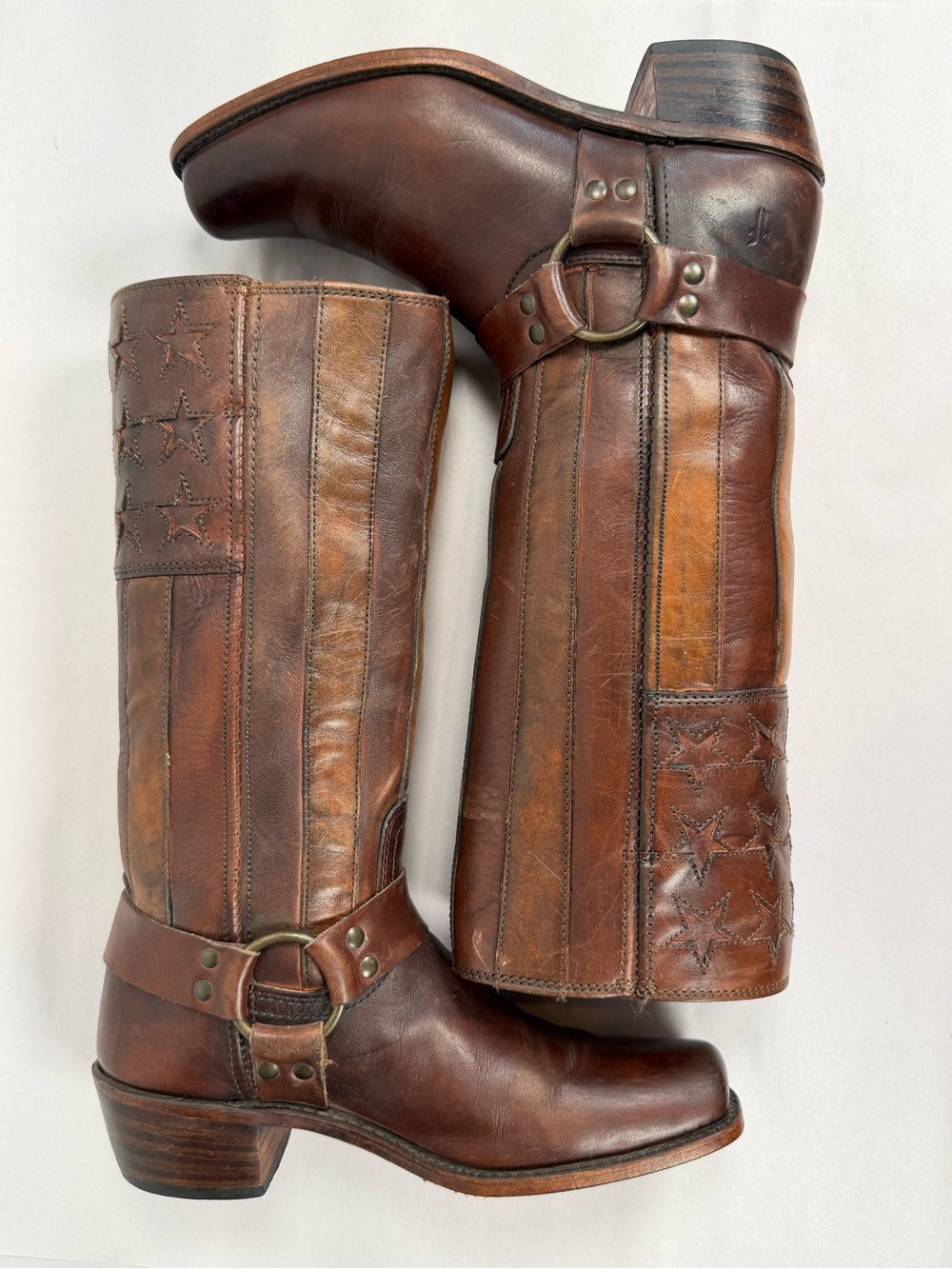 Women’s Frye Harness Boots Size 8 M Brown Leather 150th 75158-DBN Made In USA - Picture 5 of 16